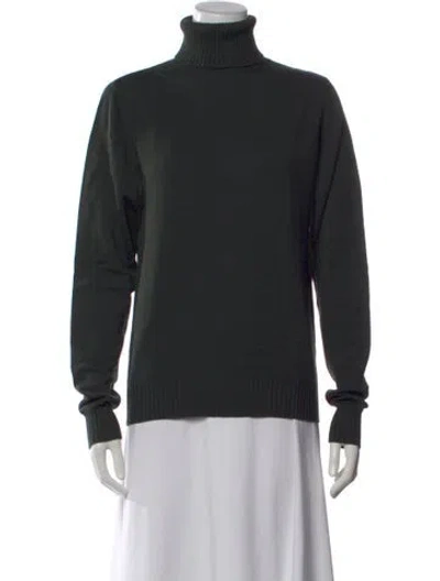 Pre-owned Khaite Merino Wool Turtleneck Sweater In Green