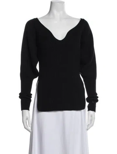 Pre-owned Khaite Merino Wool V-neck Top In Blue