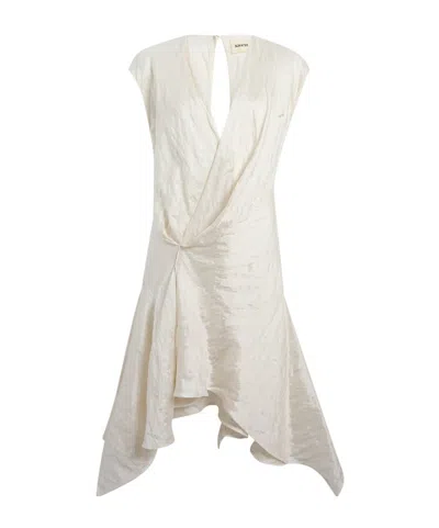 Khaite Merith Cap-sleeved Mini Dress In Neutral