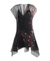 Khaite Merith Floral Sheer Handkerchief Hem Silk Organza Dress In Multi