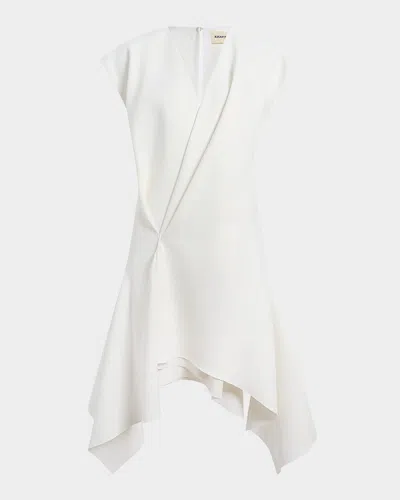 Khaite Merith Mini Wrap Dress In Gray