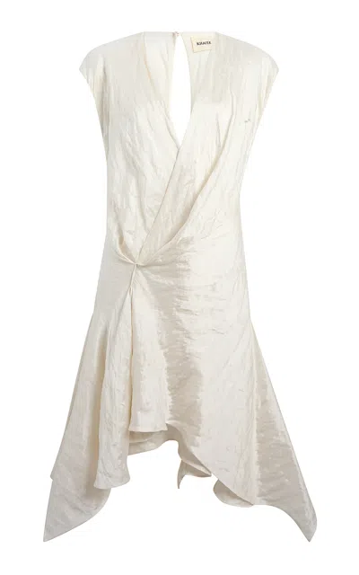 Khaite Merith Wrap-front Cotton-voile Mini Dress
