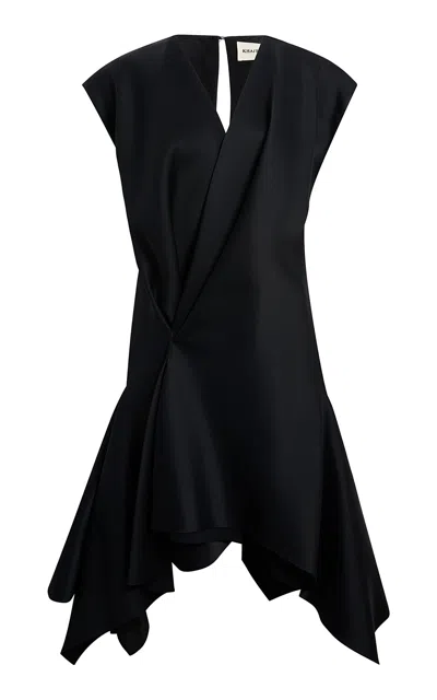 Khaite Merith Wrap-front Crepe-satin Mini Dress