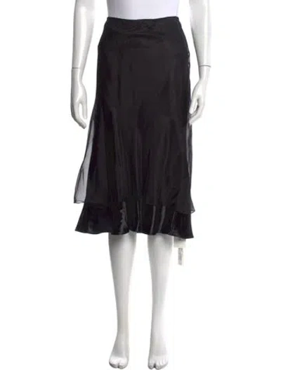 Pre-owned Khaite Mesh Accents Midi Length Skirt W/ Tags In Black