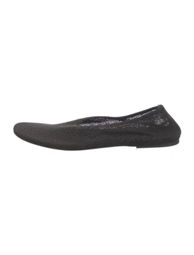 Pre-owned Khaite Mesh Ballet Flats In Black