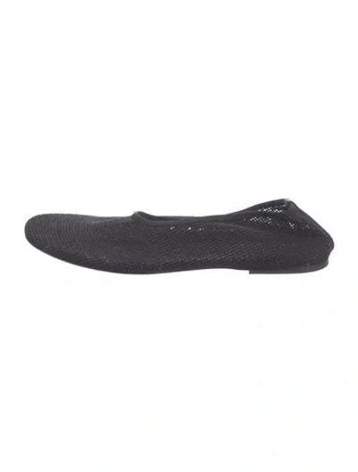 Pre-owned Khaite Mesh Ballet Flats In Black