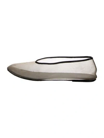 Pre-owned Khaite Mesh Ballet Flats In White