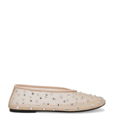 Khaite Marcy Crystal-embellished Mesh Flats In Nude