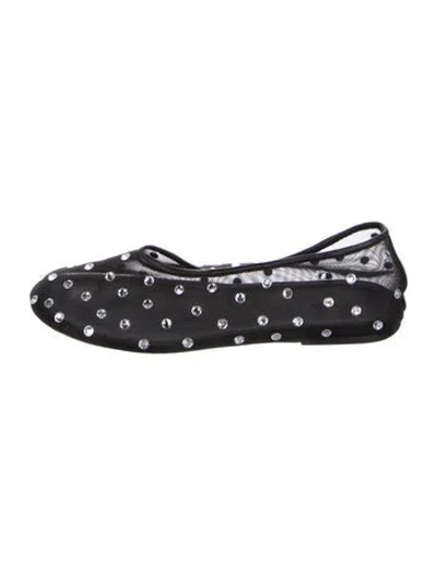 Pre-owned Khaite Mesh Crystal Embellishments Ballet Flats In Black