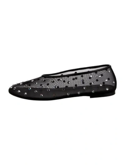 Pre-owned Khaite Mesh Crystal Embellishments Ballet Flats In Black