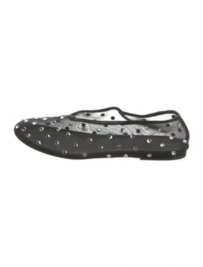 Pre-owned Khaite Mesh Crystal Embellishments Ballet Flats In Black