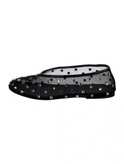 Pre-owned Khaite Mesh Crystal Embellishments Ballet Flats In Black