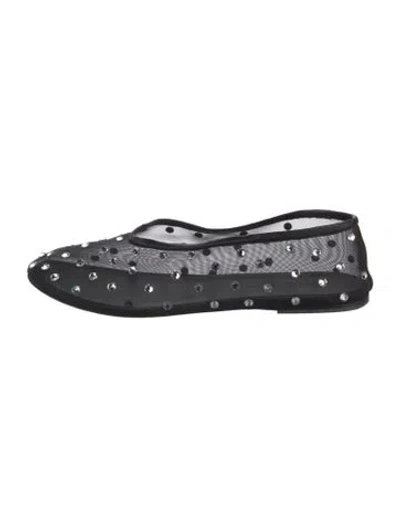 Pre-owned Khaite Mesh Crystal Embellishments Ballet Flats In Black