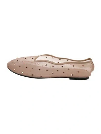 Pre-owned Khaite Mesh Crystal Embellishments Ballet Flats In Neutral