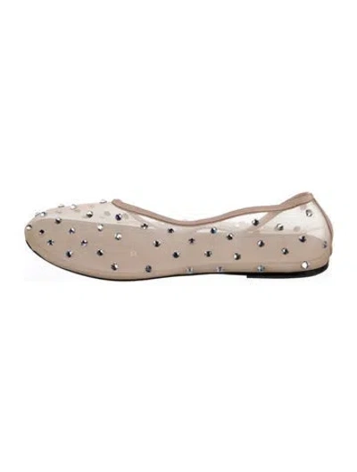 Pre-owned Khaite Mesh Crystal Embellishments Ballet Flats In Neutral