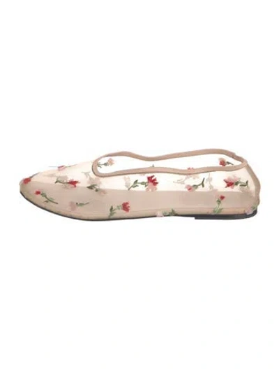 Pre-owned Khaite Mesh Floral Print Ballet Flats In Neutral