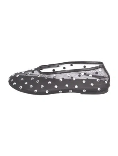 Pre-owned Khaite Mesh Lace Pattern Ballet Flats In Black