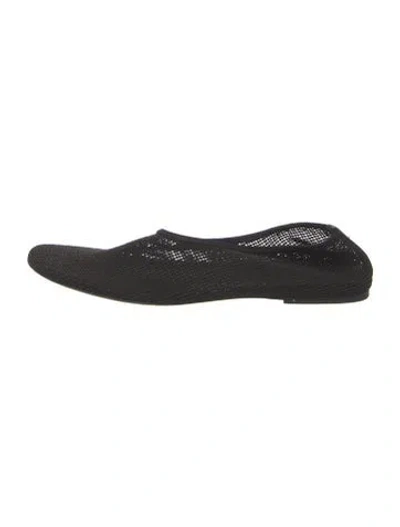 Pre-owned Khaite Mesh Lace Pattern Ballet Flats In Black