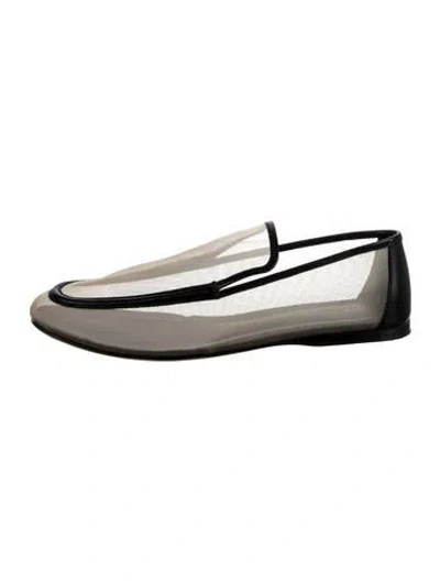 Pre-owned Khaite Mesh Leather Trim Embellishment Ballet Flats