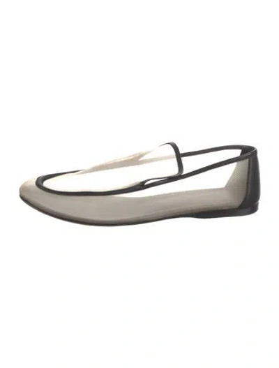 Pre-owned Khaite Mesh Leather Trim Embellishment Flats