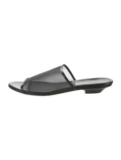 Pre-owned Khaite Mesh Mesh Accents Slides In Silver