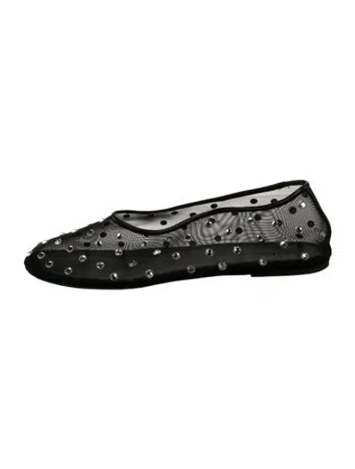 Pre-owned Khaite Mesh Patterned Ballet Flats In Black