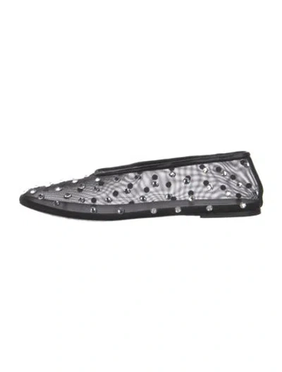 Pre-owned Khaite Mesh Patterned Ballet Flats In Silver