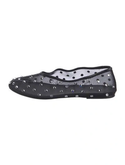 Pre-owned Khaite Mesh Polka Dot Print Ballet Flats In Black