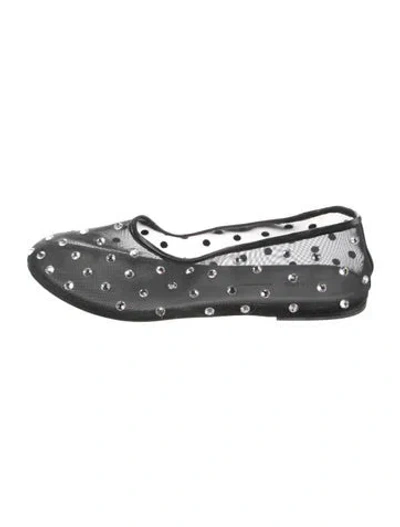 Pre-owned Khaite Mesh Polka Dot Print Ballet Flats In Black