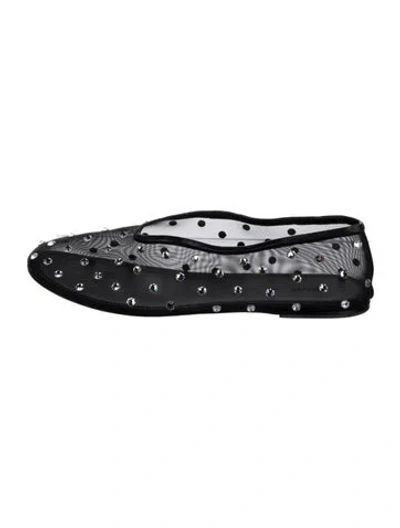 Pre-owned Khaite Mesh Polka Dot Print Ballet Flats In Black