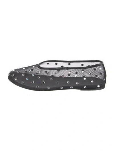 Pre-owned Khaite Mesh Polka Dot Print Ballet Flats In Black