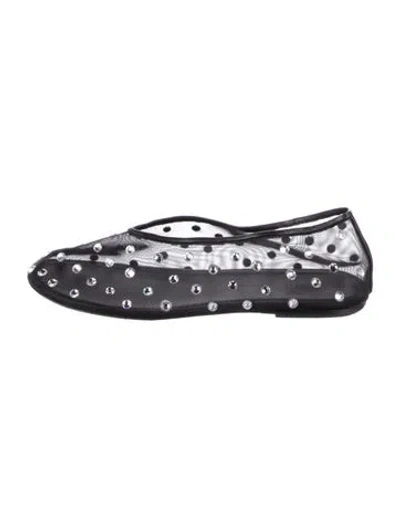 Pre-owned Khaite Mesh Polka Dot Print Ballet Flats In Black