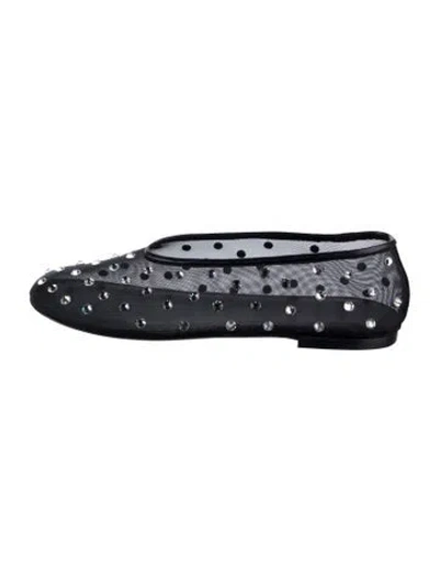 Pre-owned Khaite Mesh Polka Dot Print Ballet Flats In Black