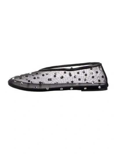 Pre-owned Khaite Mesh Polka Dot Print Ballet Flats In Blue