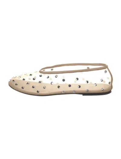 Pre-owned Khaite Mesh Polka Dot Print Ballet Flats In Neutrals