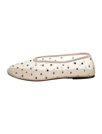 Pre-owned Khaite Mesh Polka Dot Print Ballet Flats In Neutrals