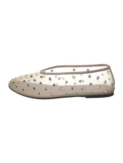 Pre-owned Khaite Mesh Polka Dot Print Ballet Flats In Neutrals