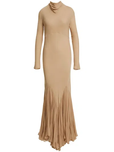 Khaite Metin Silk Maxi Dress In Neutrals