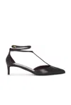 Khaite Pointed Toe Black Ankle Strap Sandals In Black