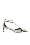 Khaite Mia Snake-effect Leather Kitten-heel Pumps In Natural
