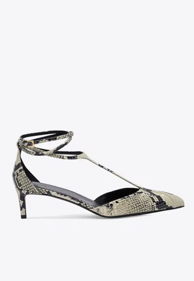 Khaite Mia 45 Python Print Leather Pumps