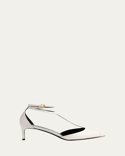 KHAITE MIA LEATHER KITTEN-HEEL PUMPS