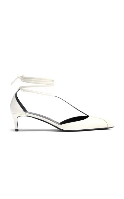 Khaite Mia Leather Pumps In White
