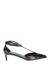 Khaite Pointed Toe Black Ankle Strap Sandals
