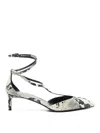 Khaite Python-print Ankle Strap Pumps With 4.5 Cm Heel In Nude & Neutrals