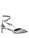 Khaite Python-print Ankle Strap Pumps With 4.5 Cm Heel In Sand