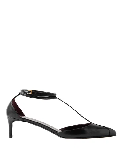 KHAITE MIA PUMP IN BLACK ENAMELLED GOATSKIN