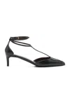 Khaite Pointed Toe Black Ankle Strap Sandals In Black