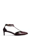 Khaite 45mm Mia Leather T-strap Pumps In Brown