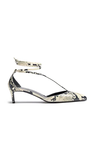 KHAITE MIA PYTHON-EFFECT LEATHER PUMPS
